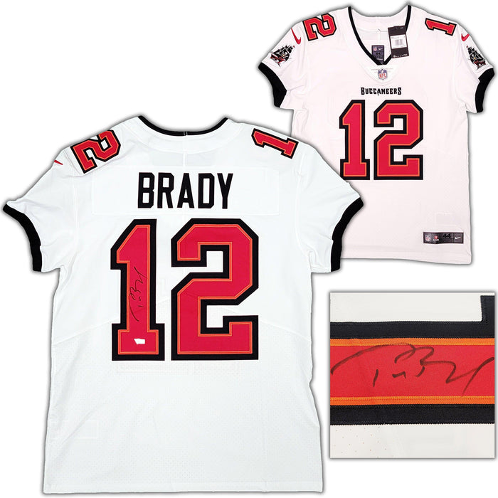 Tampa Bay Buccaneers Tom Brady Autographed White Nike Elite Jersey Size 44 Fanatics Holo Stock #208711 - RSA
