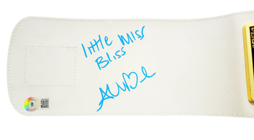 Alexa Bliss Autographed Blue & Gold WWE Belt "Little Miss Bliss" Beckett BAS Witness Stock #208693 - RSA