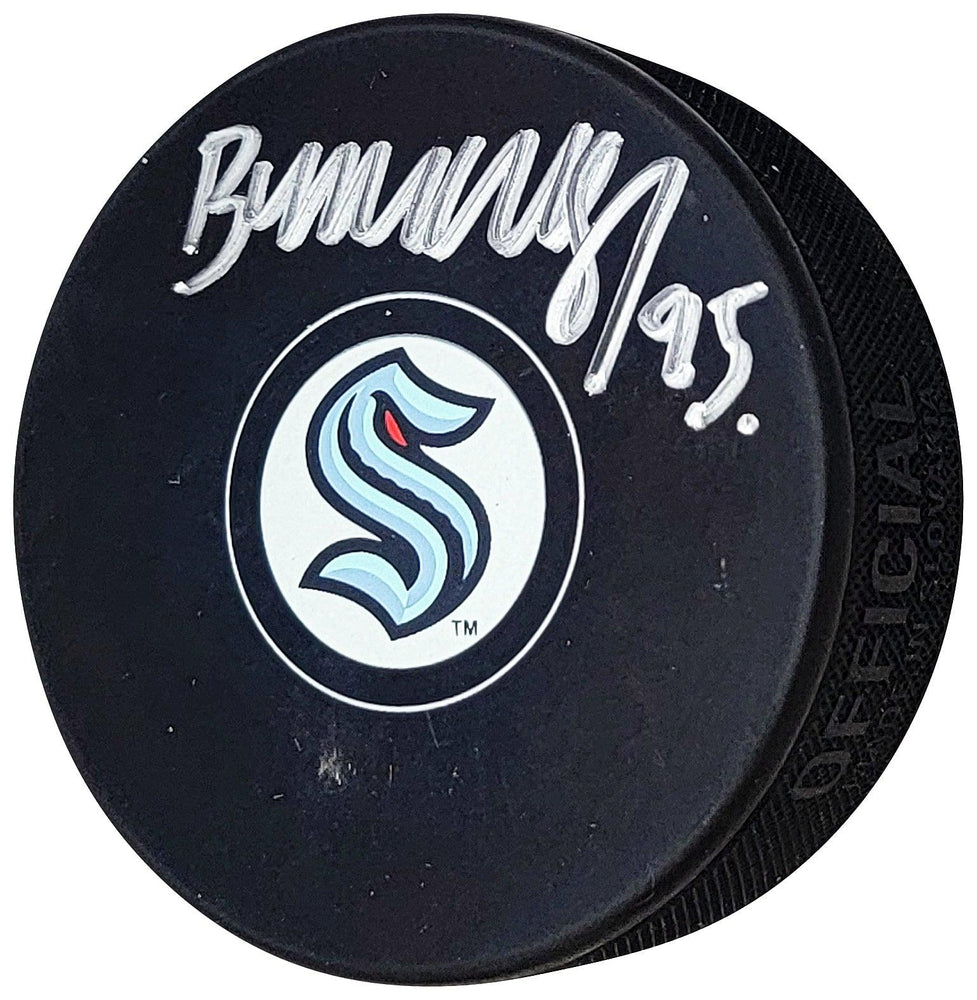 Fanatic Rsa Andre Burakovsky Autographed Official Seattle Kraken Logo Hockey Puck — RSA