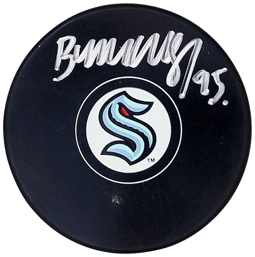 Andre Burakovsky Autographed Official Seattle Kraken Logo Hockey Puck Fanatics Holo Stock #208686 - RSA