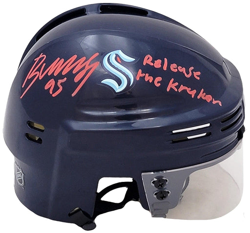 Andre Burakovsky Autographed Seattle Kraken Mini Helmet "Release The Kraken" Fanatics Holo Stock #208687 - RSA