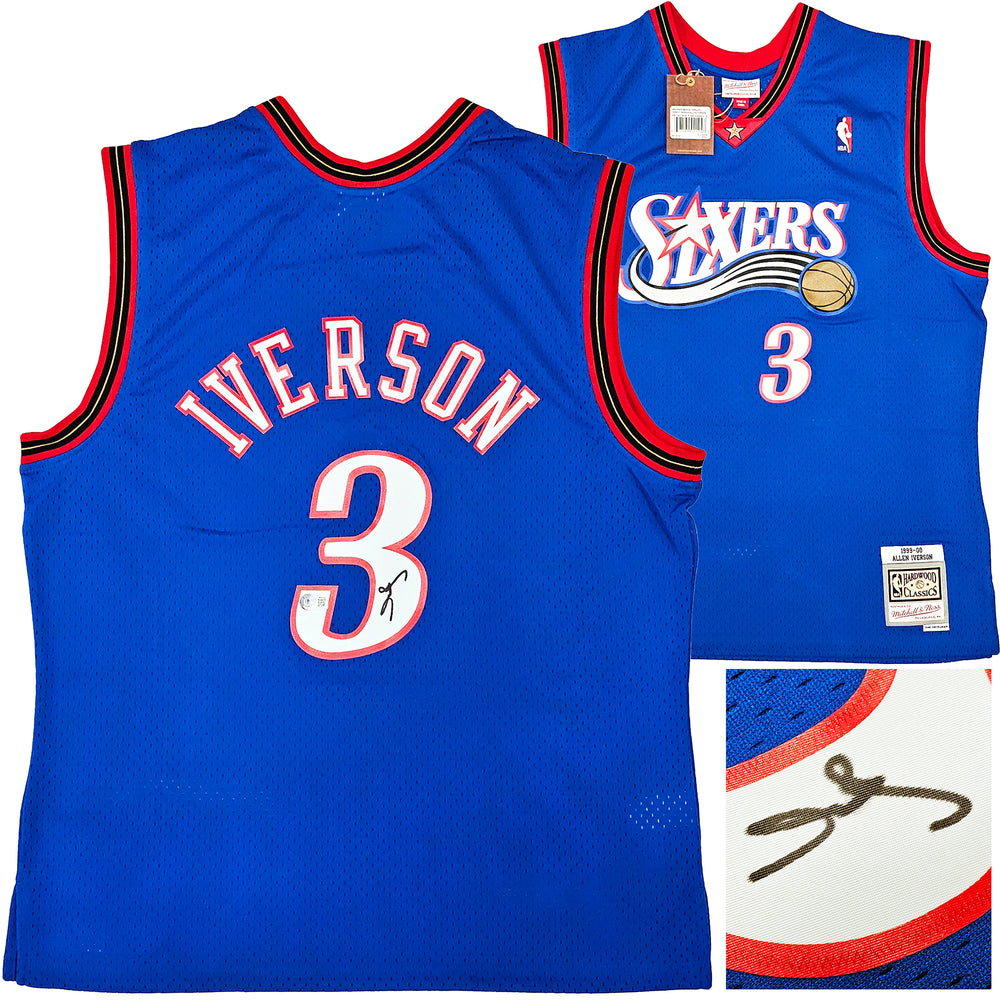 Mitchell&Ness Sixers 76ers シクサーズ JSY Philadelphia 76ers Allen Iverson Autographed Blue Authentic