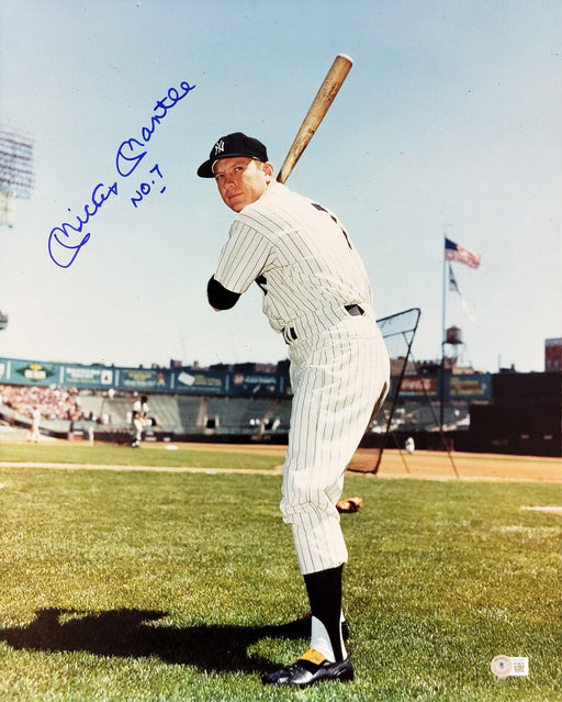 Mickey Mantle Autographed Framed 16x20 Photo New York Yankees Auto Grade Gem Mint 10 "No 7" Beckett BAS #AB72661 - RSA
