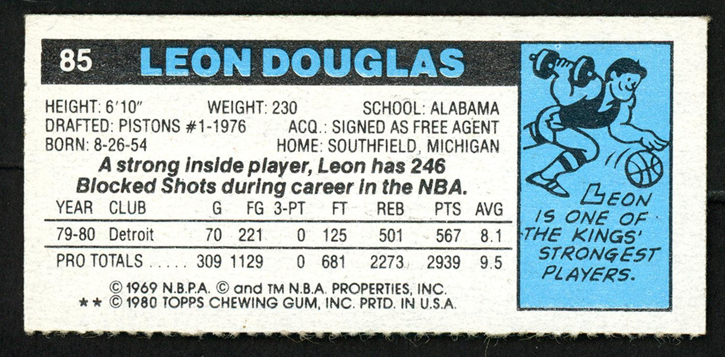 Leon Douglas Autographed 1980-81 Topps Card #85 Kansas City Kings SKU #150264 - RSA