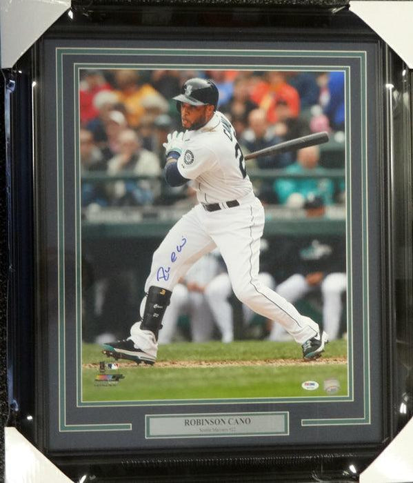 Robinson Cano Autographed Framed 16x20 Photo Seattle Mariners PSA/DNA ITP Stock #94177 - RSA