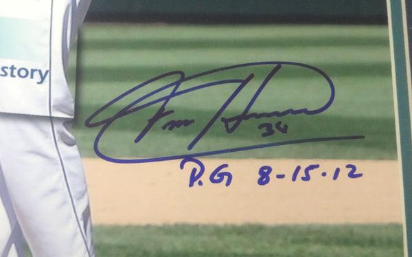 Felix Hernandez Autographed Framed 16x20 Photo Seattle Mariners "P.G. 8-15-12" Perfect Game PSA/DNA Stock #94160 - RSA