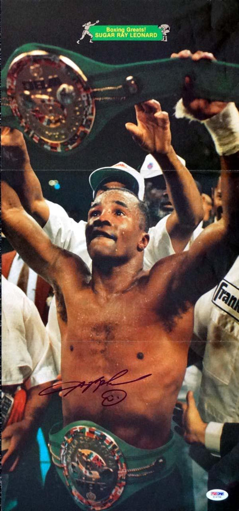 Sugar Ray Leonard Autographed Magazine Poster Photo PSA/DNA #T19758 - RSA