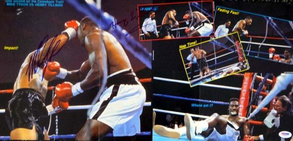 Mike Tyson & Henry Tillman Autographed Magazine Poster Photo Vintage PSA/DNA #T19764 - RSA