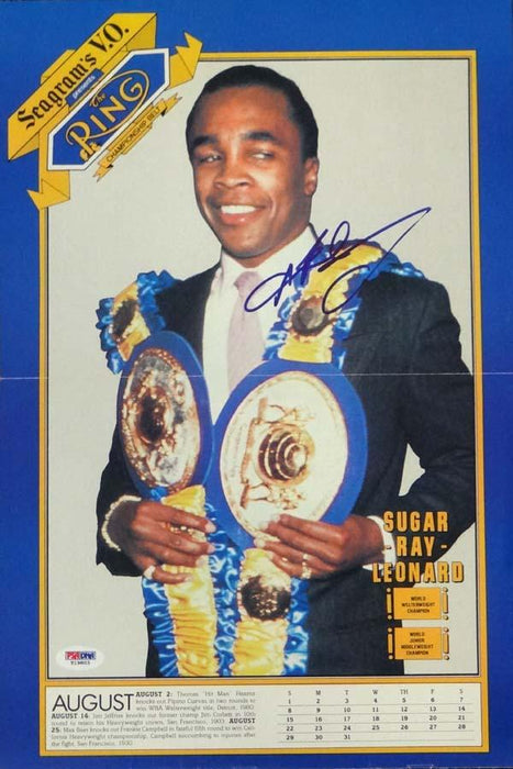 Sugar Ray Leonard Autographed 11x16 Magazine Poster Photo PSA/DNA #T19803 - RSA
