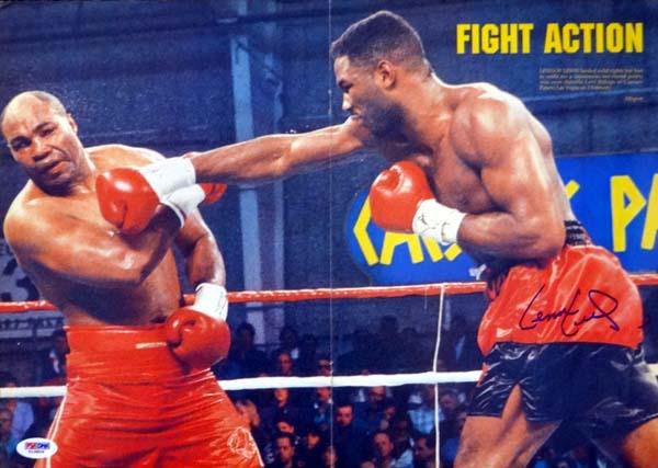 Lennox Lewis Autographed 12x16.5 Magazine Poster Photo Vintage PSA/DNA #T19806 - RSA