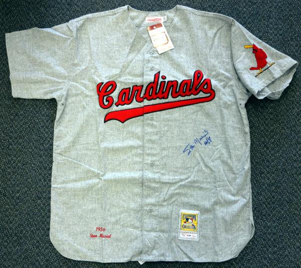 Mil St. Louis Cardinals Stan Musial Autographed Gray Mitchell & Ness Jersey HOF 69 Size 44 PSA/DNA Stock #99167