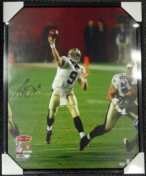Drew Brees Autographed Framed 24x30 Canvas Photo New Orleans Saints #/9 PSA/DNA Stock #94475 - RSA