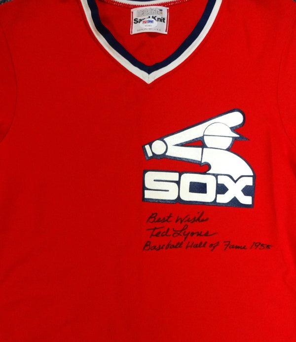 Chicago White Sox Ted Lyons Autographed Red Jersey "Best Wishes, Baseball Hall Of Fame 1955" PSA/DNA #V11811 - RSA