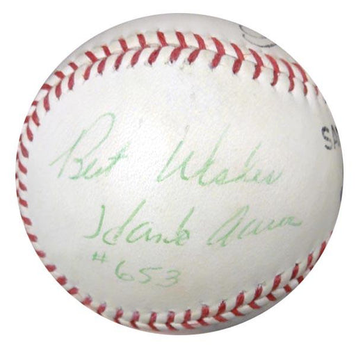 Hank Aaron Autographed Padres Baseball Atlanta Braves "Best Wishes & #563" Vintage PSA/DNA #W05047 - RSA