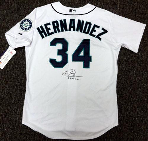 Seattle Mariners Felix Hernandez Autographed White Authentic Majestic Jersey "PG 8-15-12" Size 48 PSA/DNA Stock #53205 - RSA