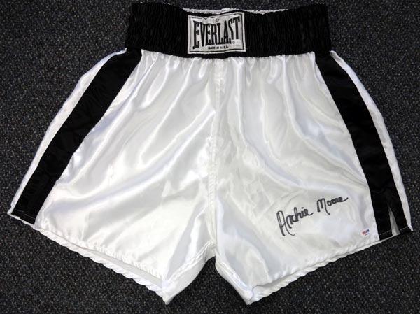 Archie Moore Autographed White Everlast Boxing Trunks PSA/DNA #X30921 - RSA