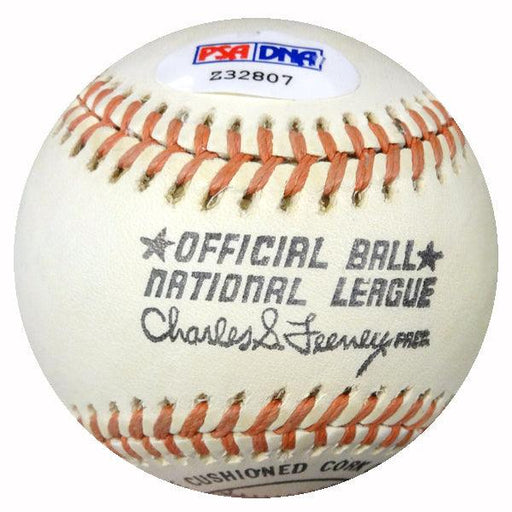 Hank Aaron Autographed Official NL Feeney Baseball Atlanta Braves Vintage Playing Days Signature PSA/DNA #Z32807 - RSA