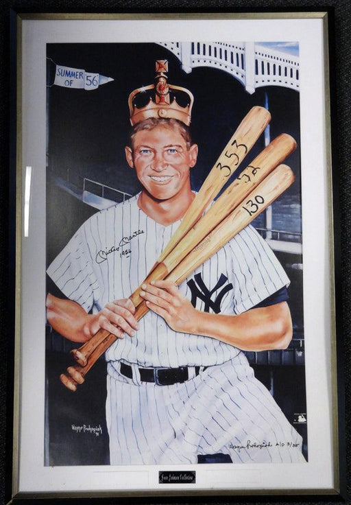 Mickey Mantle Autographed Framed 28x41 Poster Photo New York Yankees "1956" PSA/DNA #K43076 - RSA