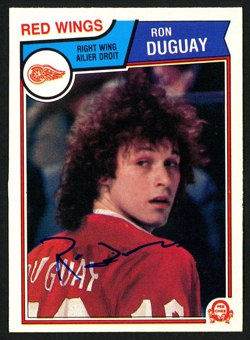 Ron Duguay Autographed 1983-84 O-Pee-Chee Card #121 Detroit Red Wings SKU #150225 - RSA