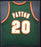 Seattle Supersonics Gary Payton Autographed Framed Green & Red Jersey Beckett BAS Stock #206947 - RSA