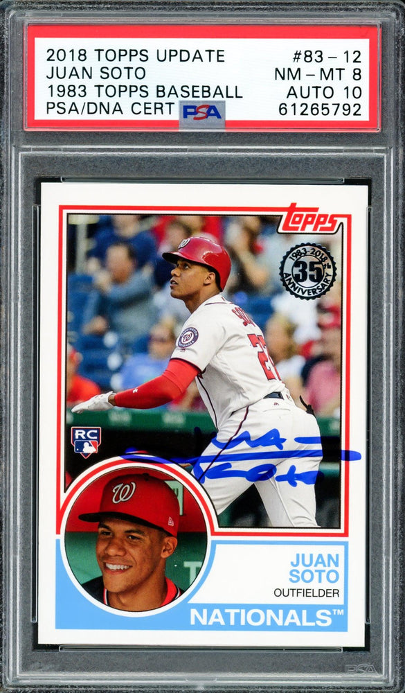 Juan Soto Autographed 2018 Topps Update 1983 Rookie Card #83-12