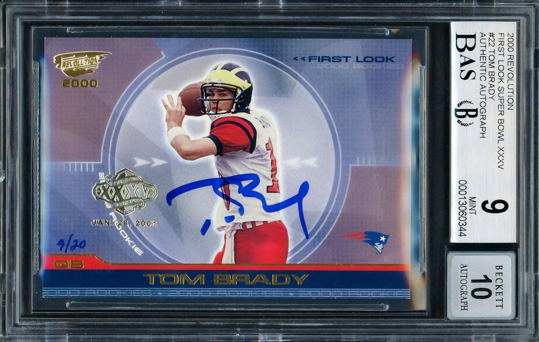 Tom Brady Autographed 2000 Pacific Revolution First Look Super Bowl Ro — RSA
