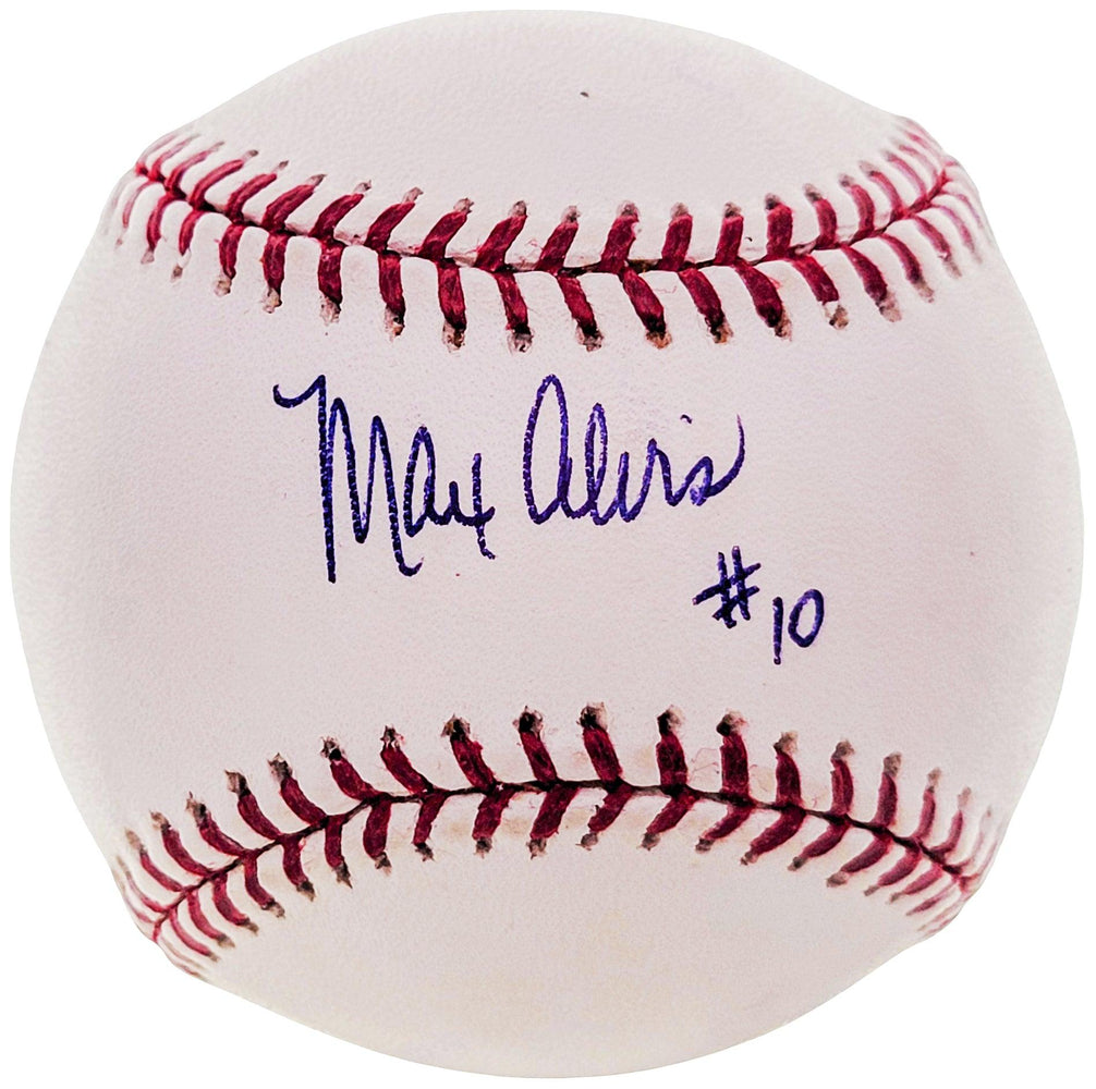 Max Alvis Autographed Official MLB Baseball Cleveland Indians "#10" Beckett BAS #BF24956 - RSA