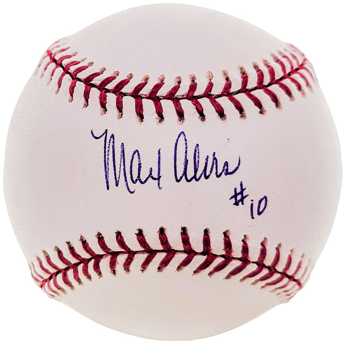 Max Alvis Autographed Official MLB Baseball Cleveland Indians "#10" Beckett BAS #BF24957 - RSA
