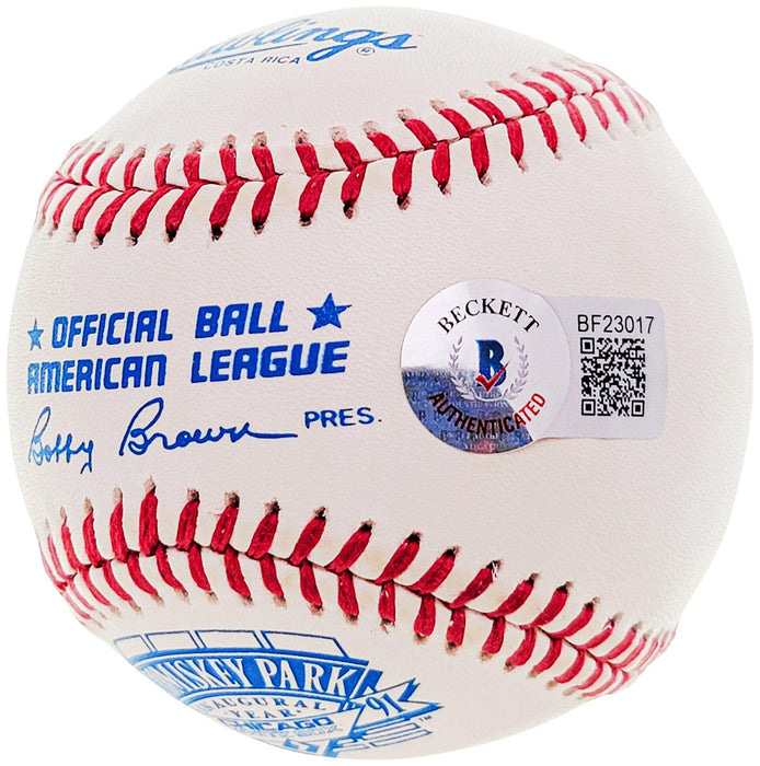 Jack McDowell Autographed Official Comiskey Park Logo AL Baseball Chicago White Sox Beckett BAS #BF23017 - RSA