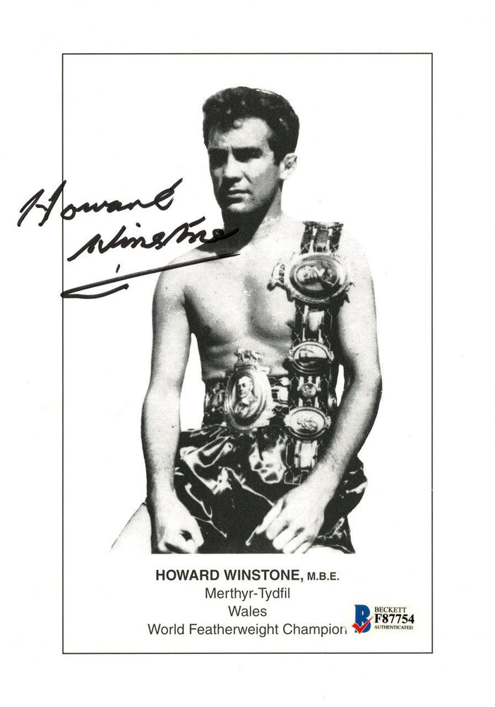 Howard Winstone Autographed 6x8 Photo Beckett BAS #F87754 - RSA