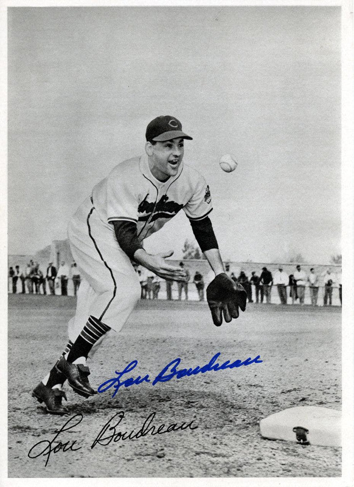 Lou Boudreau Autographed 6.5x9 Photo Picture Pack 1948 Cleveland Indians Beckett BAS #F98274 - RSA