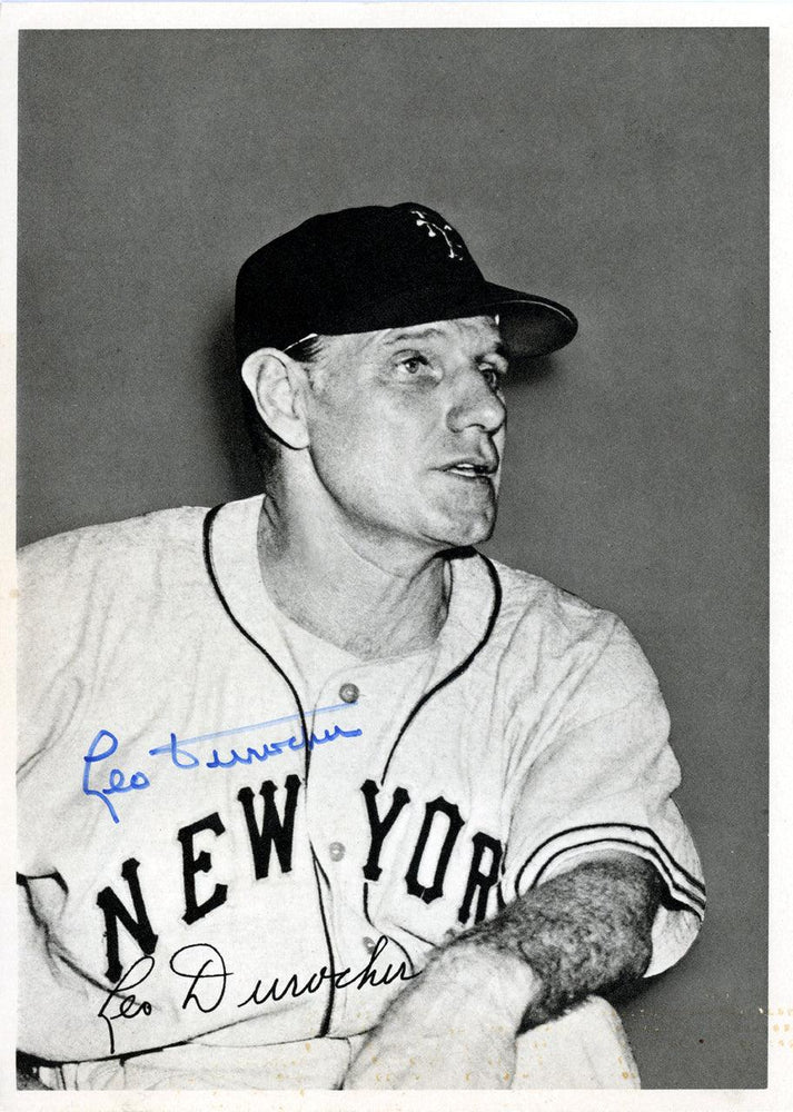 Leo Durocher Autographed 6.5x9 Photo Picture Pack 1948 New York Giants Beckett BAS #F98280 - RSA