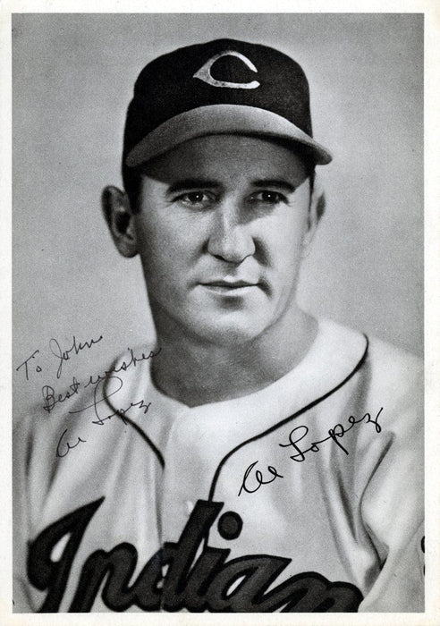 Al Lopez Autographed 6x8.5 Photo Picture Pack Cleveland Indians "To John Best Wishes" Beckett BAS #F98294 - RSA