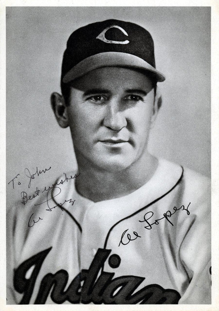 Al Lopez Autographed 6x8.5 Photo Picture Pack Cleveland Indians "To John Best Wishes" Beckett BAS #F98294 - RSA