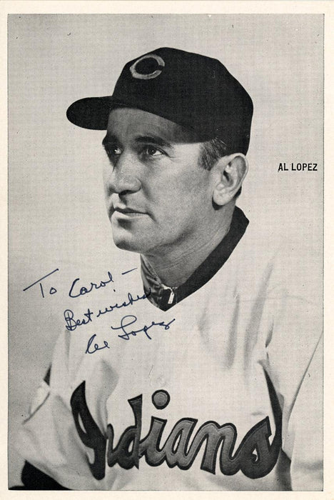 Al Lopez Autographed 6x8.5 Photo Picture Pack Cleveland Indians "To Carol Best Wishes" Beckett BAS #F98296 - RSA