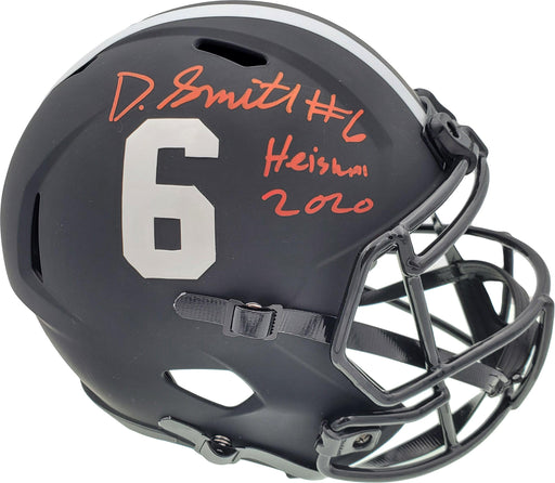 Devonta Smith Autographed Alabama Crimson Tide Eclipse Black Full Size Speed Replica Helmet "Heisman 2020" Beckett BAS Stock #189557 - RSA