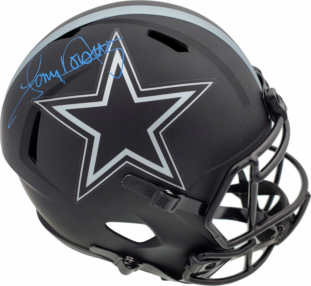 Tony Dorsett Autographed Eclipse Black Dallas Cowboys Full Size Speed Replica Helmet Beckett BAS Stock #185837 - RSA