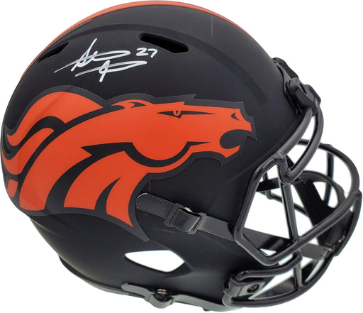 Steve Atwater Autographed Denver Broncos Black Eclipse Full Size Speed Replica Helmet Beckett BAS Stock #177484 - RSA