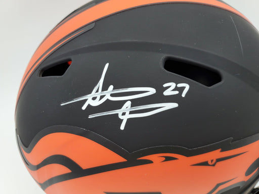 Steve Atwater Autographed Denver Broncos Black Eclipse Full Size Speed Replica Helmet Beckett BAS Stock #177484 - RSA