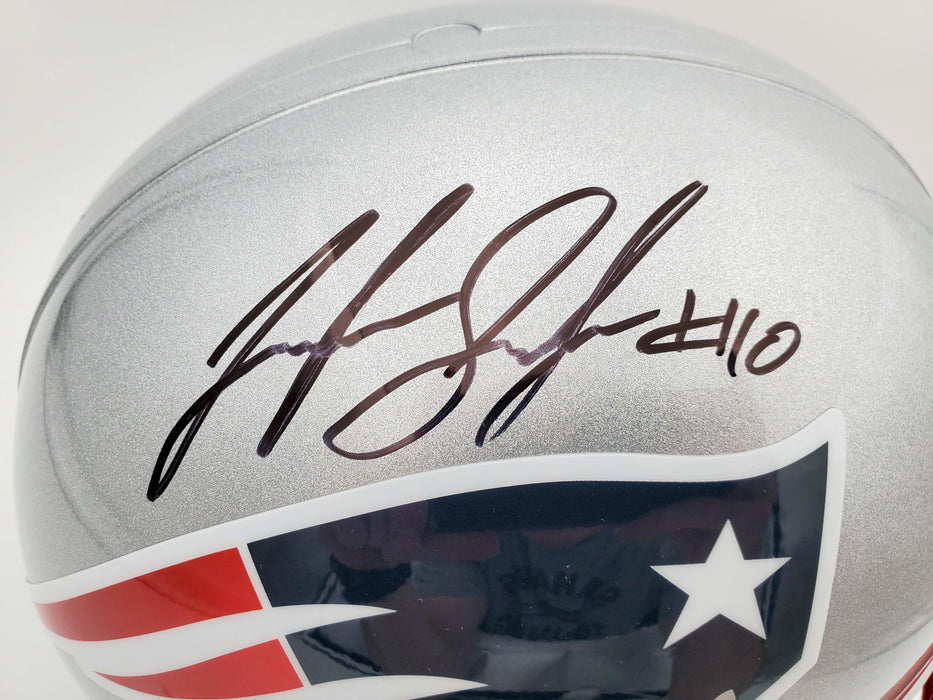 Josh Gordon Autographed New England Patriots Full Size Replica Helmet Beckett BAS Stock #139554 - RSA