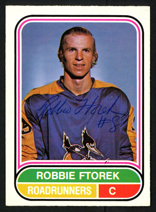 Robbie Ftorek Autographed 1975-76 WHA O-Pee-Chee Rookie Card #19 Phoenix Roadrunners SKU #151399 - RSA