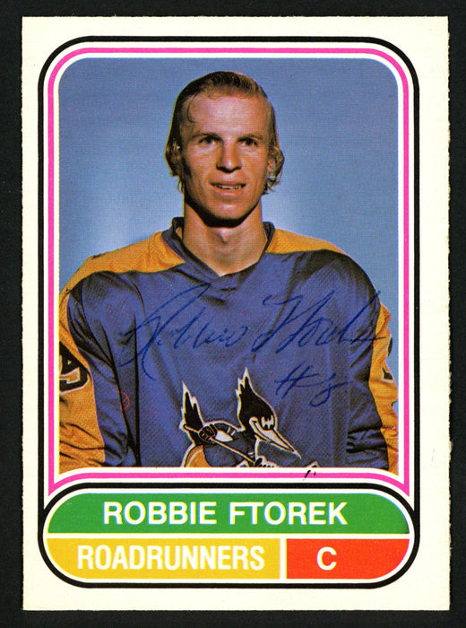 Robbie Ftorek Autographed 1975-76 WHA O-Pee-Chee Rookie Card #19 Phoenix Roadrunners SKU #151397 - RSA