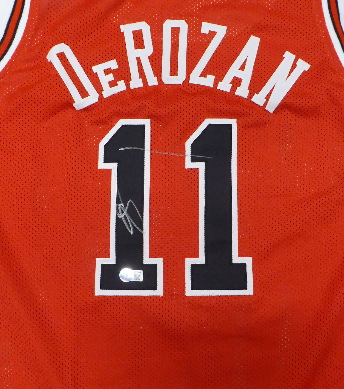 Chicago Bulls DeMar Derozan Autographed Red Jersey Beckett BAS QR WH1