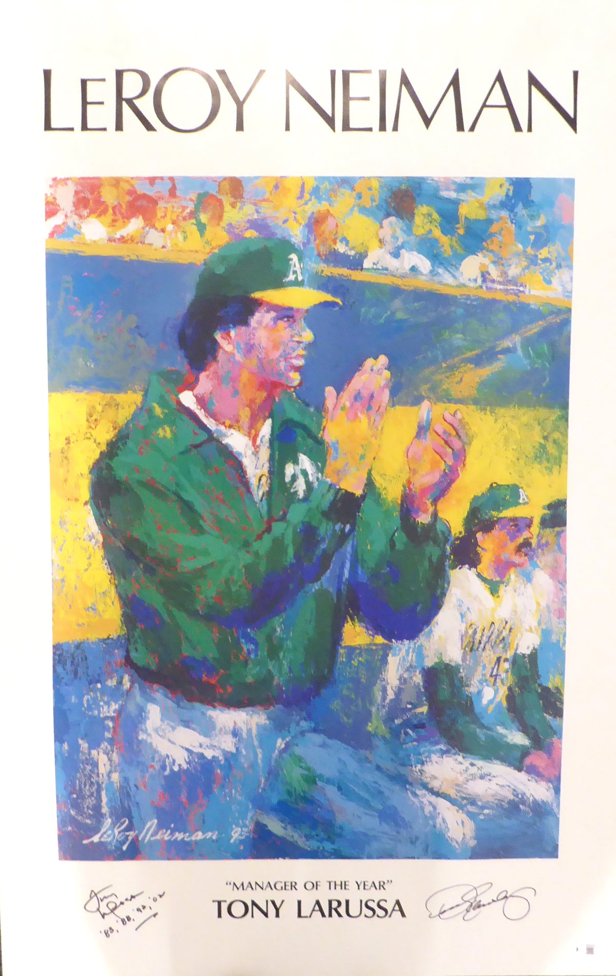 Tony LaRussa & Dennis Eckersley Autographed Leroy Neiman Manager