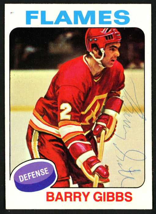 Barry Gibbs Autographed 1975-76 Topps Card #214 Atlanta Flames SKU #149966 - RSA