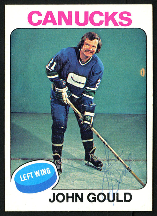John Gould Autographed 1975-76 Topps Card #266 Vancouver Canucks SKU #149970 - RSA