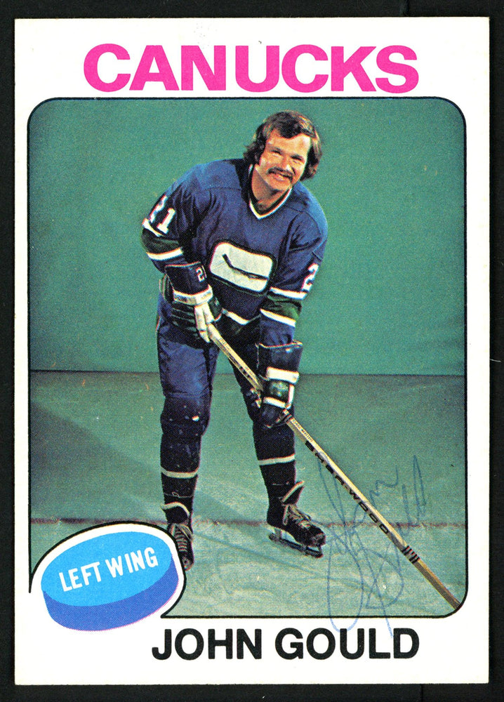 John Gould Autographed 1975-76 Topps Card #266 Vancouver Canucks SKU #149971 - RSA