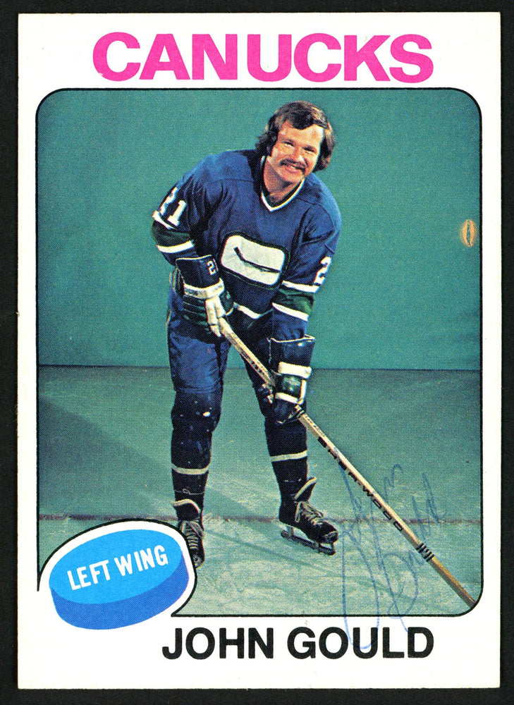 John Gould Autographed 1975-76 Topps Card #266 Vancouver Canucks SKU #149972 - RSA