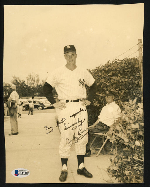 Andy Carey Autographed 7.5x9.5 Photo New York Yankees "My Best Regards, Sincerely" Vintage Beckett BAS #H44465 - RSA