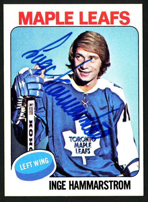 Inge Hammarstrom Autographed 1975-76 Topps Card #168 Toronto Maple Leafs SKU #149953 - RSA